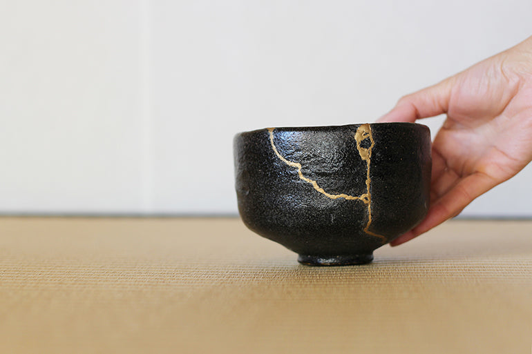 Kintsugi Bowl, Kintsugi Japanese Mushroom Bowl, Kintsugi Pottery