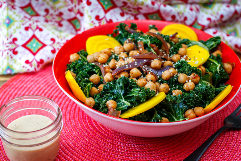 Feed Your Body Friday: Chickpea, Kale, & Tahini Salad